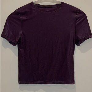 aerie Short Sleeve Crewneck Tee in Deep Plum